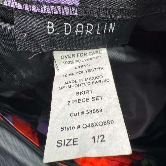 B Darlin Floral Mini Skirt 1/2 Romantic Whimsigoth Coquette Lined Y2K Glam Party - Picture 3 of 8